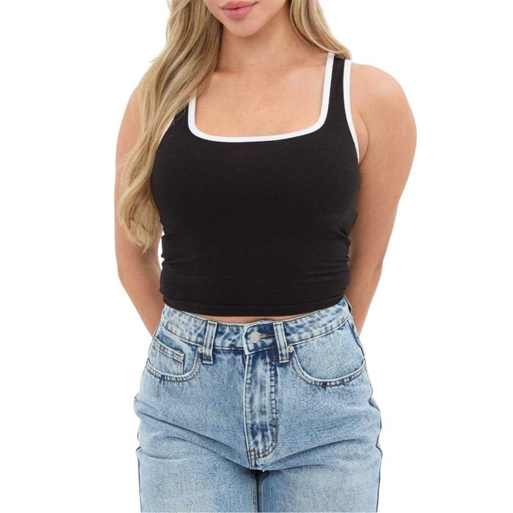 I Saw It First Womens/Ladies Square Neck Tank Top / Black
